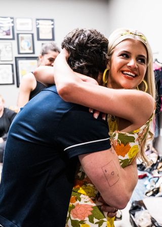Chase Stokes and Kelsea Ballerini attend the 2023 CMT Music Awards at Moody Center on April 02, 2023 in Austin, Texas.