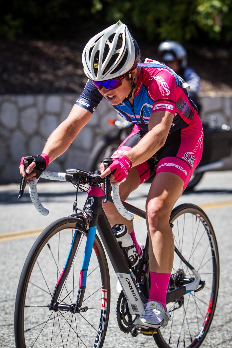 Anna Sanders (Visit Dallas) spent most of todays stage riding off the front by herself.