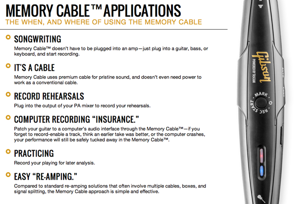 Gibson Introduces Memory Cable with Built-in Recorder | Guitar World