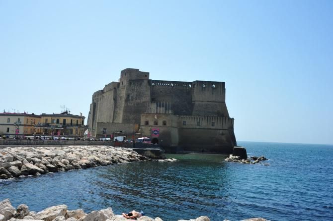The Castel dell'Ovo in Naples was the site of the pre-Giro d'Italia press conference