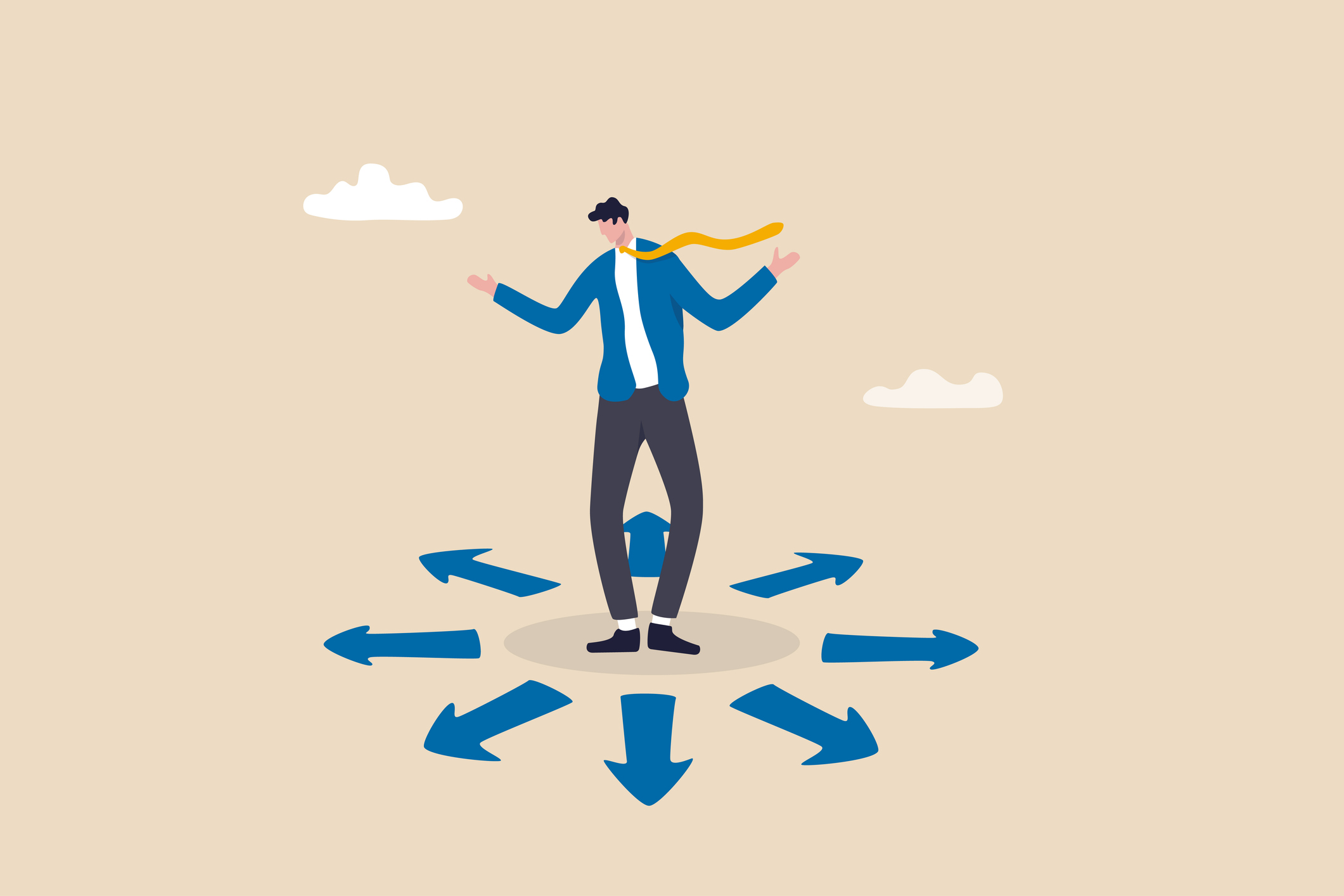 a picture of a man directionless