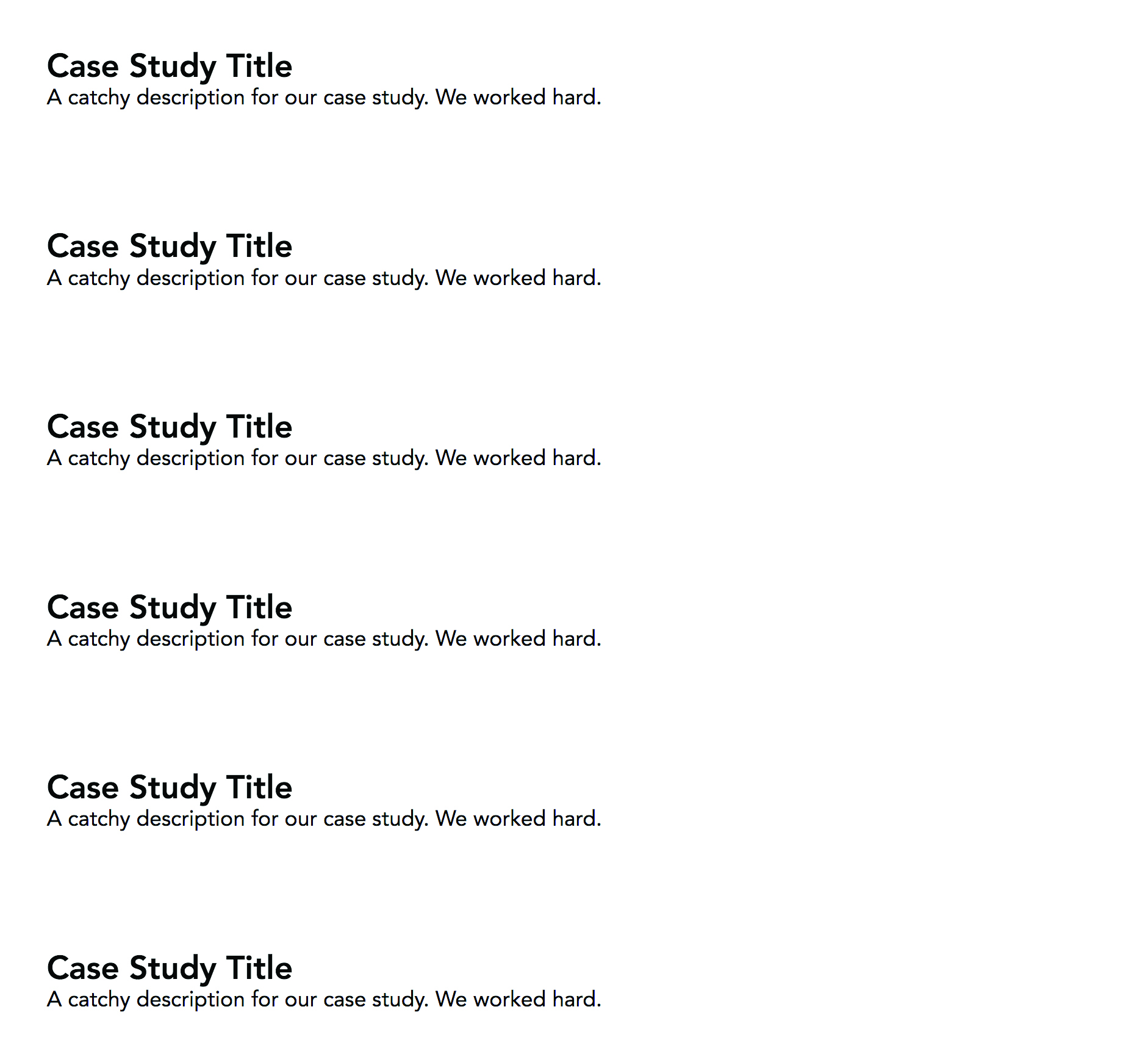 case study title with gaps between them