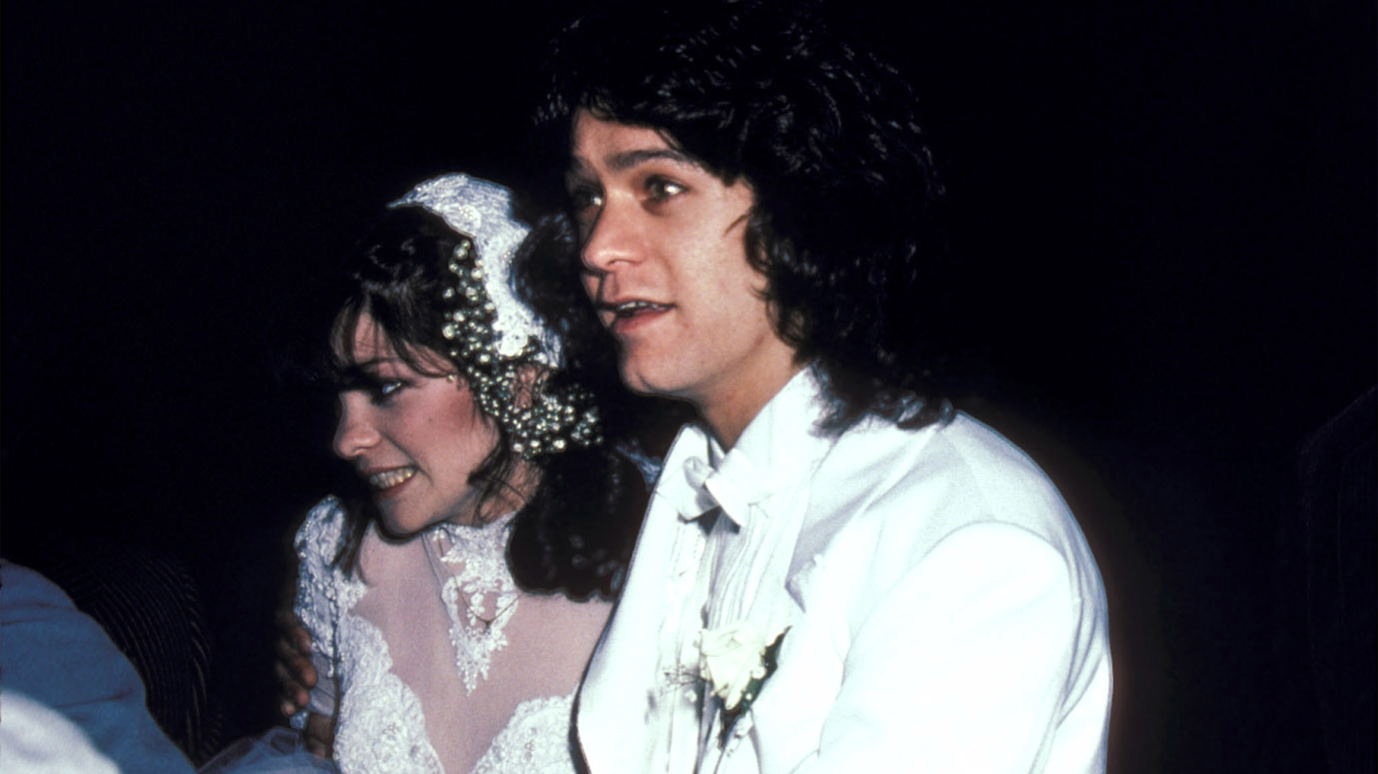 Valerie Bertinelli and Eddie Van Halen during Wedding of Eddie Van Halen and Valerie Bertinelli at St. Paul's Catholic Church in Westwood, California, United States, April 11, 1981