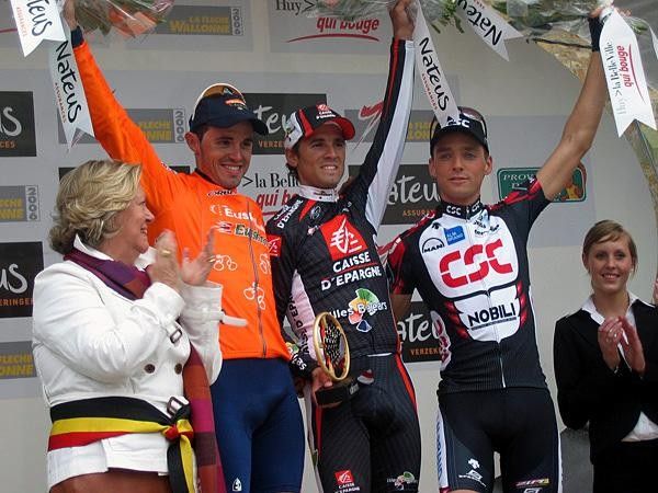The podium: Sanchez, Valverde and Kroon