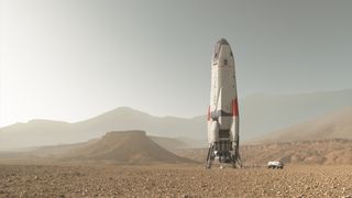 This is the Daedalus — the spaceship that transports the crew from Earth to Mars in National Geographic's "Mars" series. It is named after the inventor and craftsman of Greek mythology.