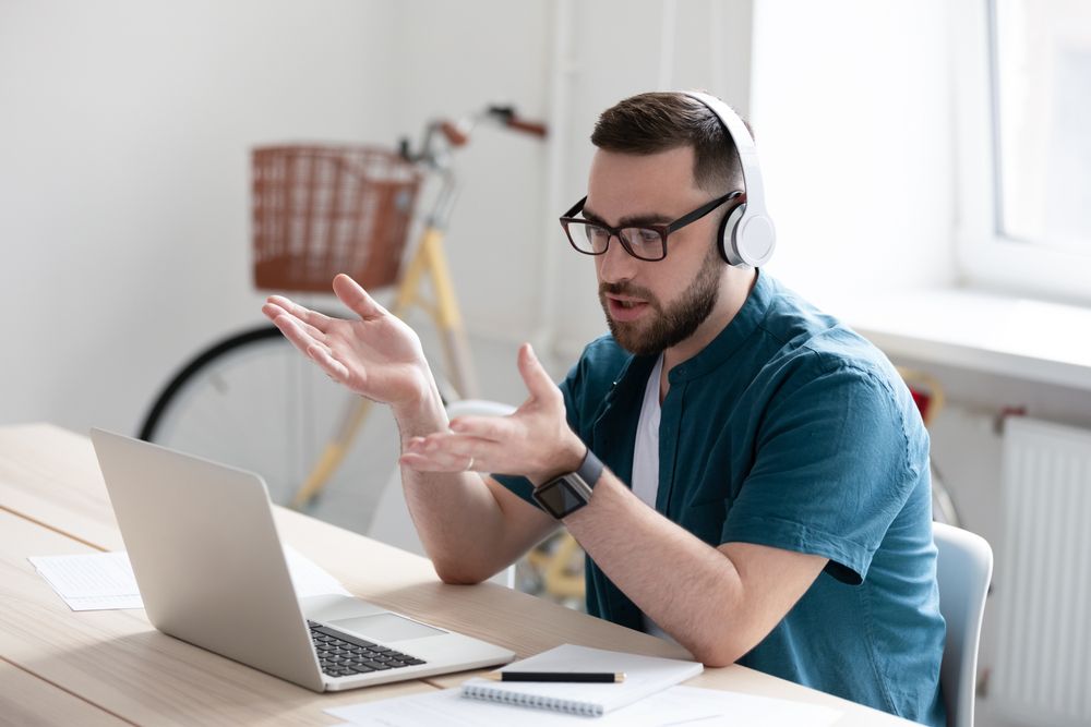 A developer working from home 