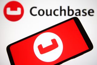 Couchbase logo on a smartphone