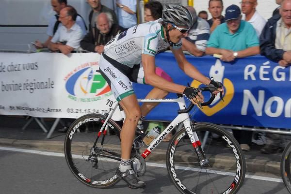 Keven Lacombe (Spidertech) solos to the win in the Prix des Marbriers.