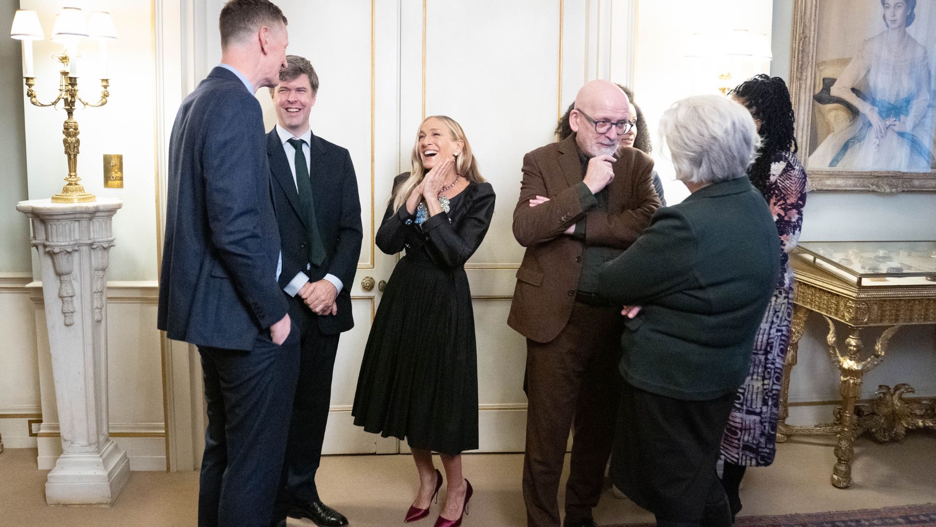 Judges of this year&#039;s Booker Prize competition including Sarah Jessica Parker during a reception at Clarence House