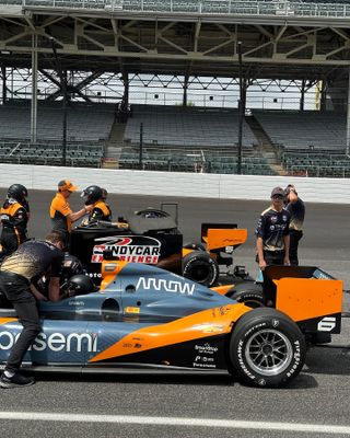 IndyCars at the Indy 500.