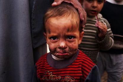 A displaced Syrian child