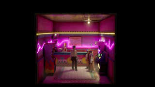 Making Harold Halibut; characters in a neon room