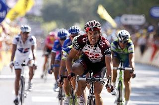 Fabian Cancellara (Team CSC) came close but didn't quite manage to pull off the sprint win.