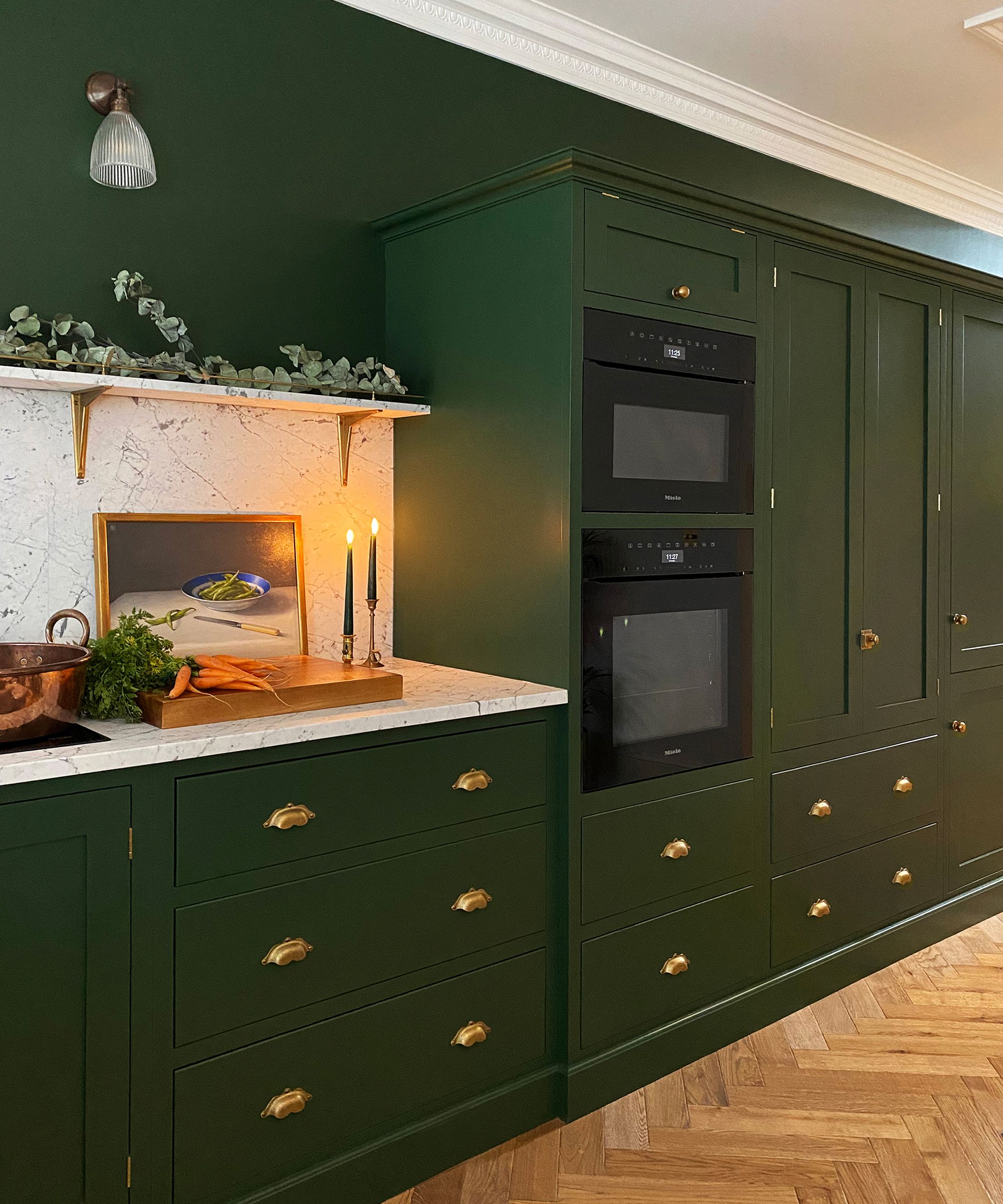 small green kitchen makeover by deVOL