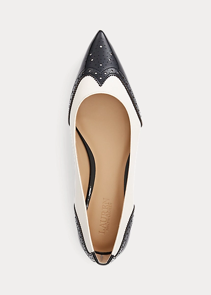 Ralph Lauren, Loraine Patent-Leather-Trim Ballet Flat