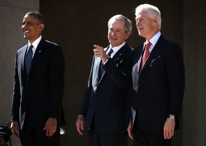 Barack Obama, George W. Bush, and Bill Clinton.