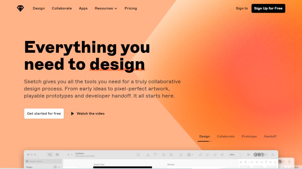 Website screenshot for Sketch