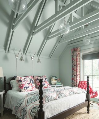 Color drenching in a bedroom
