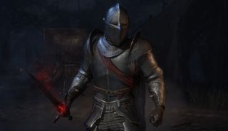 a knight character holding a red sword in Project Crawl