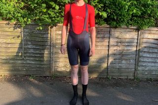 Male cyclist wearing the Castelli Competizione bib shorts