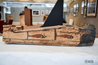 Two painted wooden sarcophagi were also among the objects returned to their country of origin.