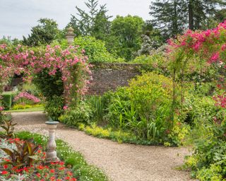 Victorian walled garden in summer at Peckover House National Trust