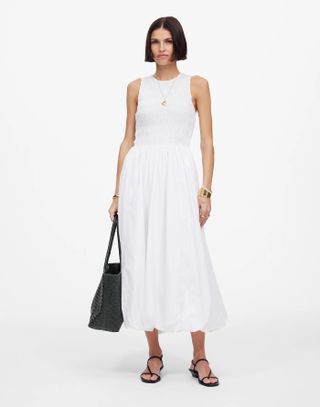 Madewell, o vestido midi bolha de melodia bolha em popella