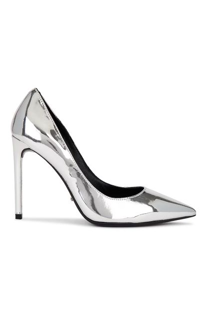 satin silver shoes