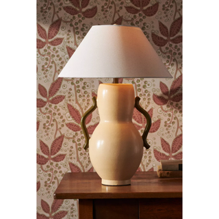 50s-inspired tan table lamp