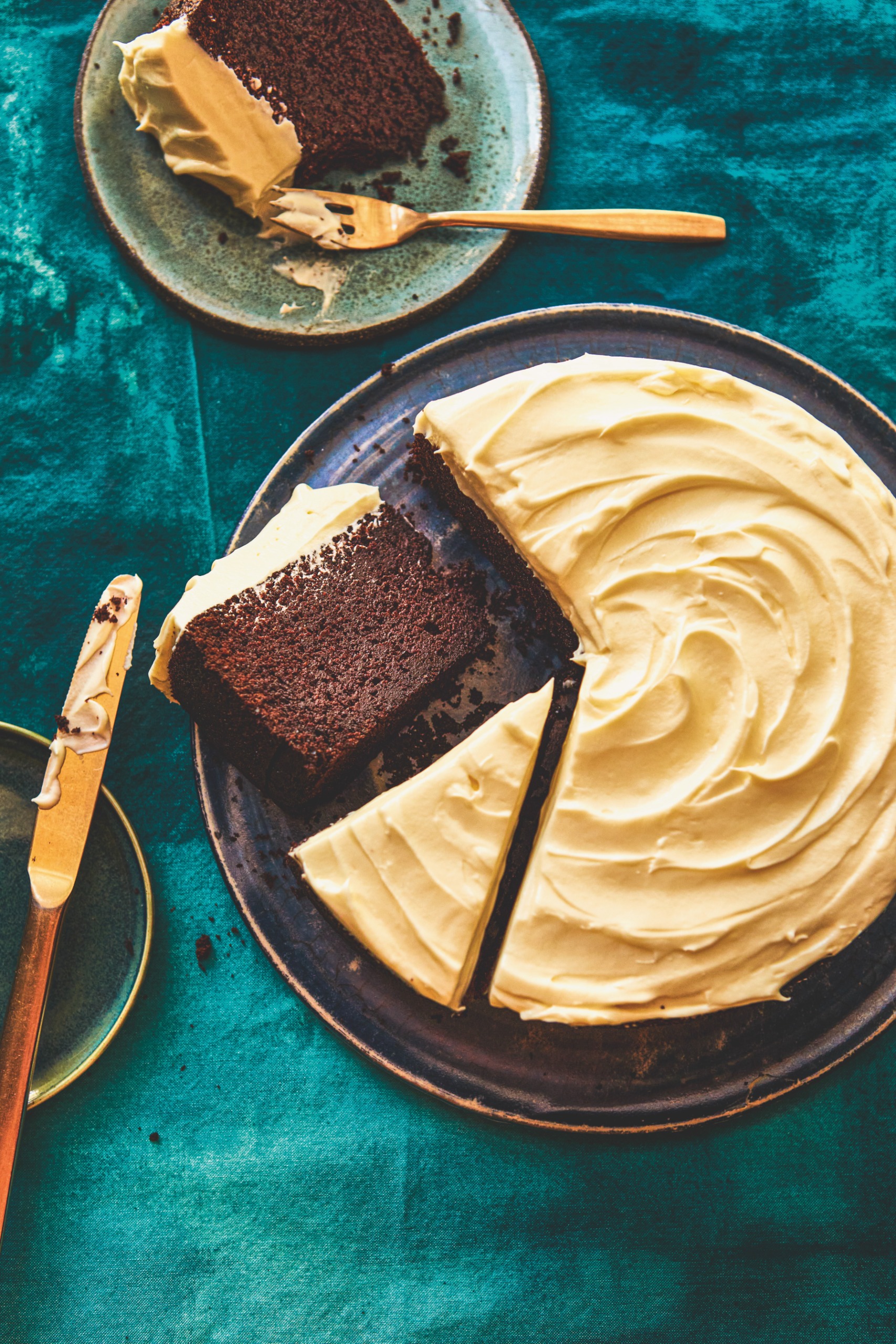 Chocolate Guinness cake with white chocolate cream cheese frosting