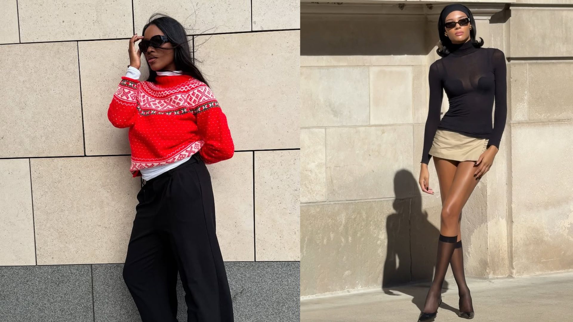 woman wearing chic holiday outfit idea 2025