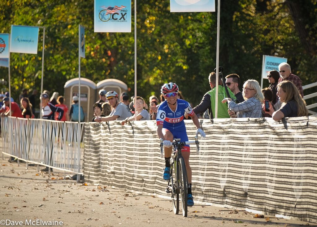Katerina Nash (Cliff Bar Pro Team) slapped every hand extended to her as she won day two of the Derby City Cup