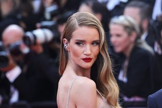 red lipstick - Rosie Huntington whiteley