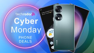 Three phones against cyber monday phone deals text