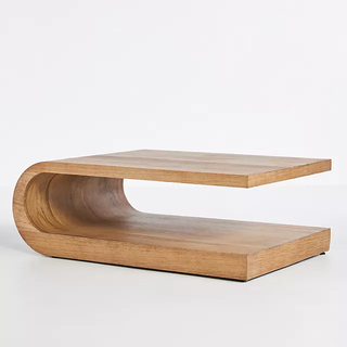 curved wooden coffee table