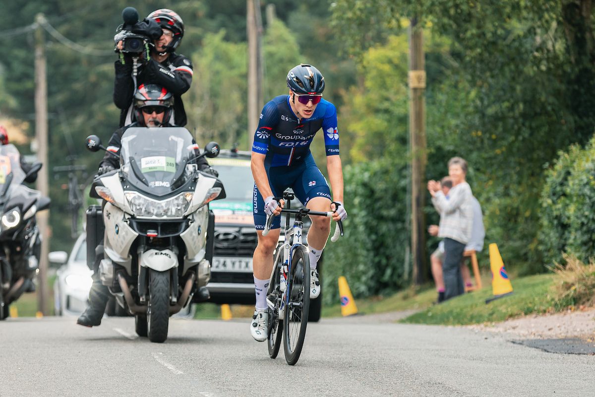 Picture by Elliot Keen&acirc;&acirc;&acirc;&acirc;/British Cycling/via SWpix.com - 07/09/2024 - Lloyds Bank Tour of Britain 2024 - Stage 5: The West Northamptonshire Stage Northampton to Northampton - Josh Golliker (Groupama FDJ Continental)