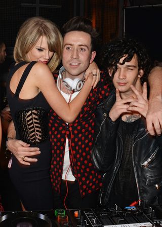 Taylor Swift, Nick Grimshaw, and Matty Healy