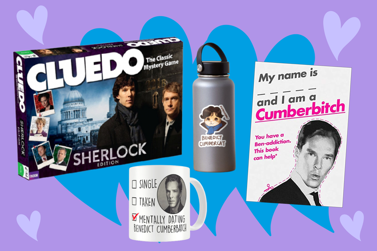 a collage of the best Benedict Cumberbatch gifts for fans