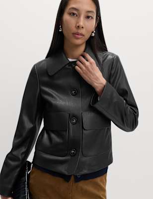 Faux Leather Lightweight Jacket