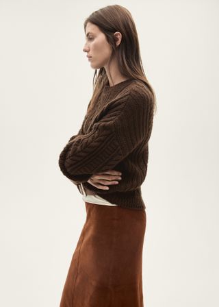 Round-Neck Braided Sweater - Women | Mango Usa