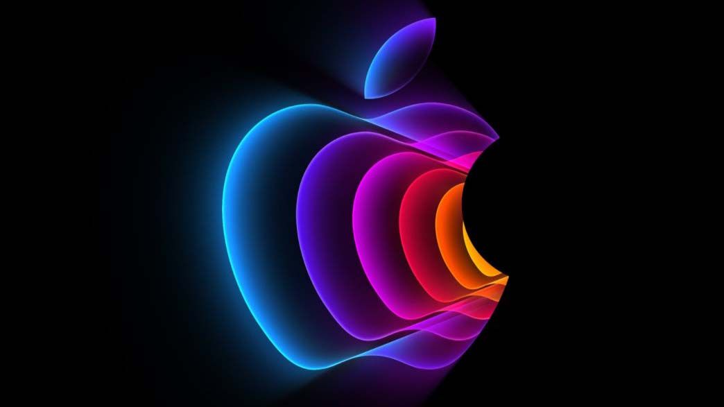 an apple logo on a black background