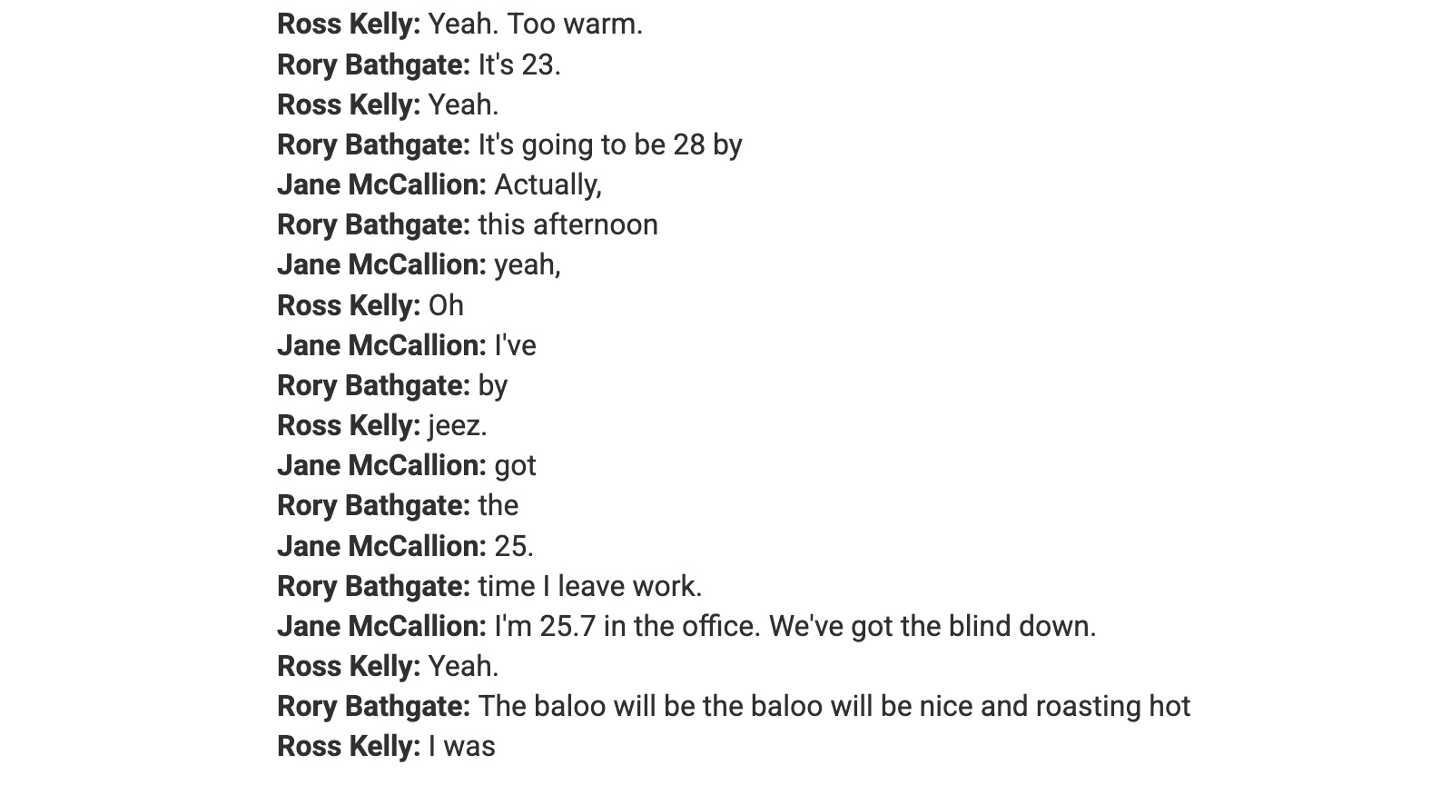 A screenshot of a Google Gemini call transcript