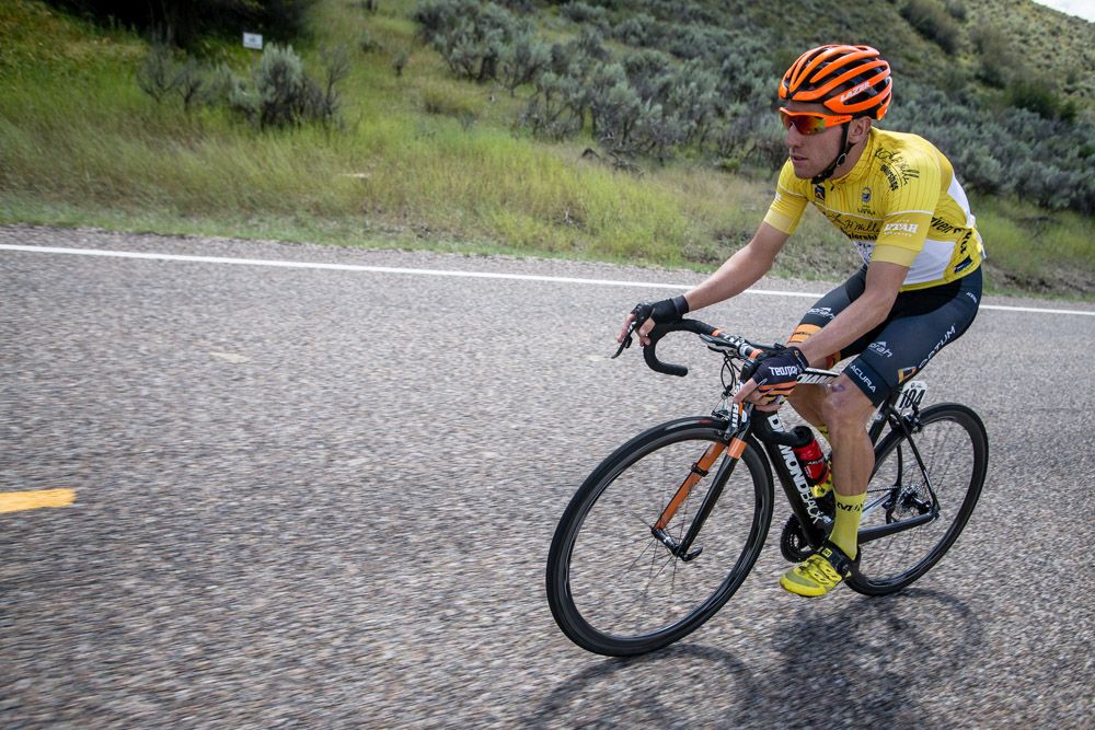 Michael Woods (Optum) spent the day in yellow.