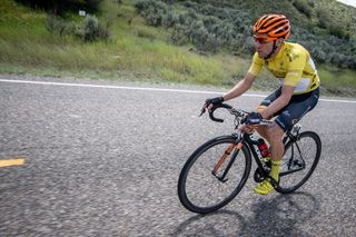 Michael Woods (Optum) spent the day in yellow.