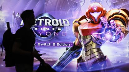 Nintendo booth at Gamescom 2025 &ndash; Metroid Prime 4: Beyond on wall