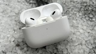 The AirPods Pro 2 on top of ice