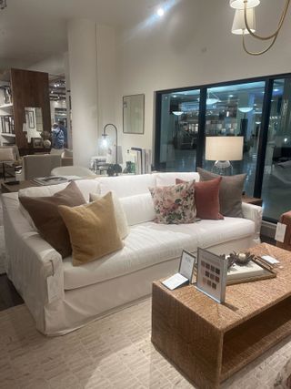 pottery barn sofa in a pottery barn store