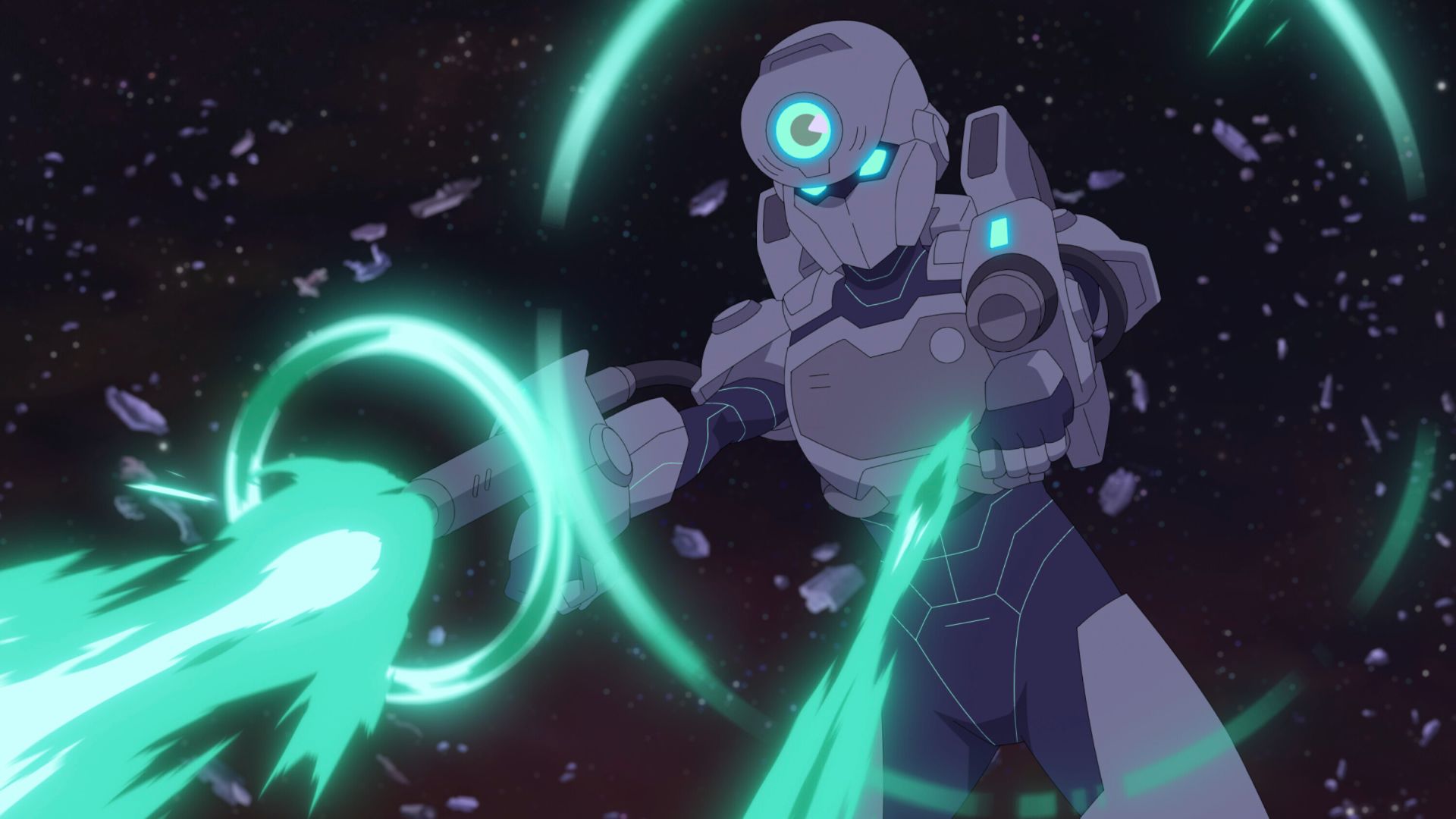 Zoe/Tech Jacket firing weapons in Invincible season 4