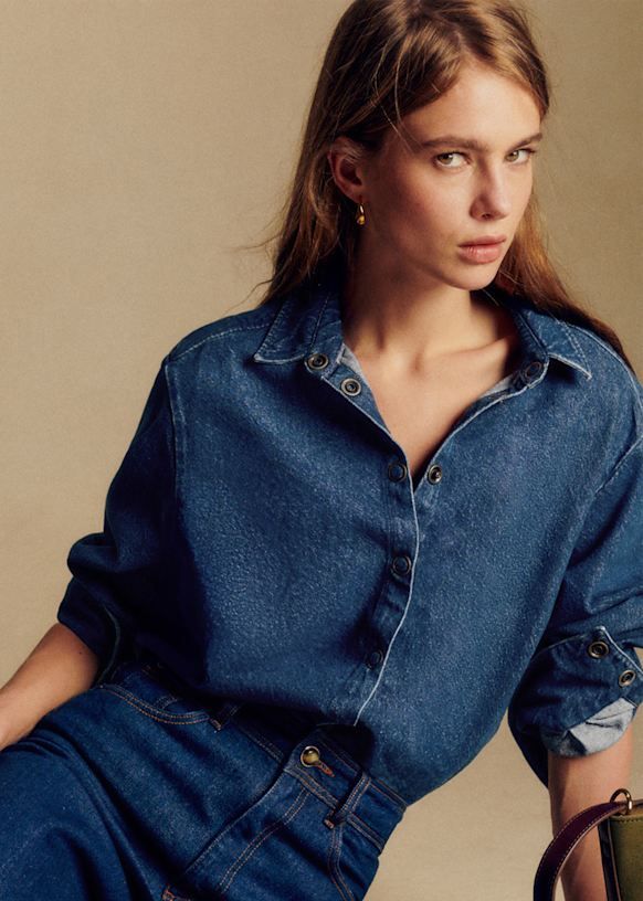 Aileen Shirt - Deep Blue - Organic Cotton - Organic Textile - Sézane