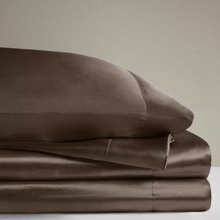 Dark brown satin sheets